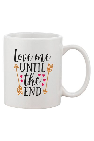 INOVATIX Cana alba personalizata, personalizata 'Love me until the end'a, INOVATIX®. 330ml