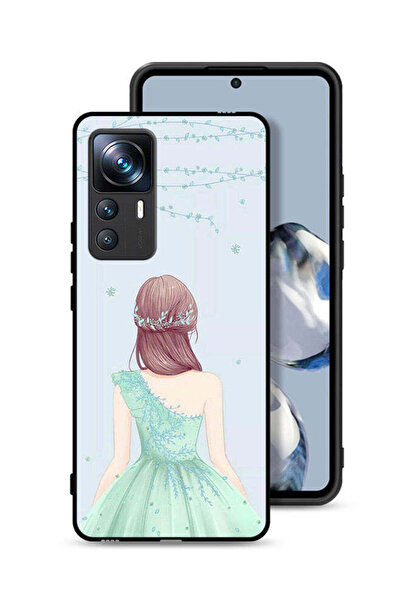 Tolwak غطاء حماية لهاتف Xiaomi 12T Pro بتصميم فتاة لطيفة ترتدي فستانًا زهريًا