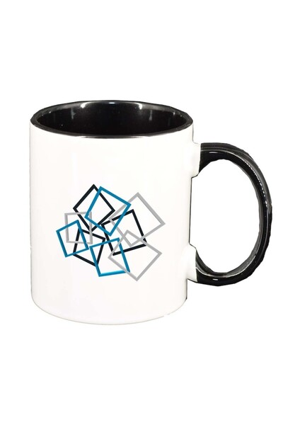 INOVATIX Cana alba personalizata, Forme, interior negru, D209, INOVATIX®. 330ml