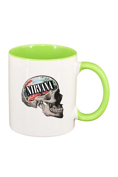 INOVATIX Personalized white mug, Nirvana, light green interior, D1441, INOVATIX®. 330ml