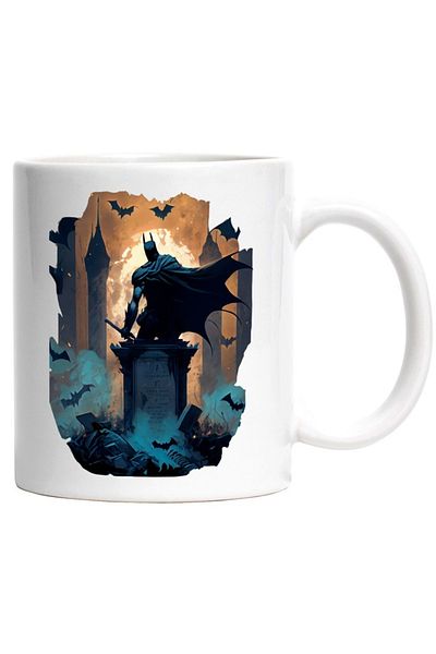INOVATIX Personalized white mug, Batman, DC, Monument, Bats, Castle, Sunset, INOVATIX®. 330ml