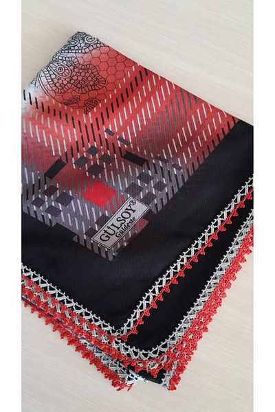 Papatyam Handcrafted Crochet Writing/Crochet Embroidery/Crochet Embroidery Yemeni/Handcrafted Dowry Cheesecloth/100X100/Polyester