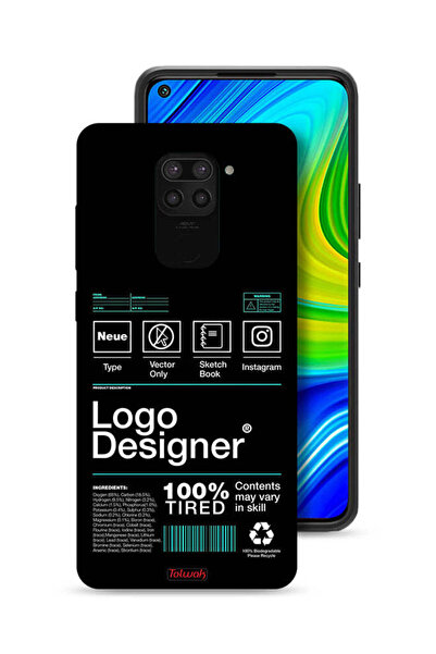 Tolwak غطاء حماية لهاتف شاومي ريدمي نوت 9 مع ملصق شعار مصمم
