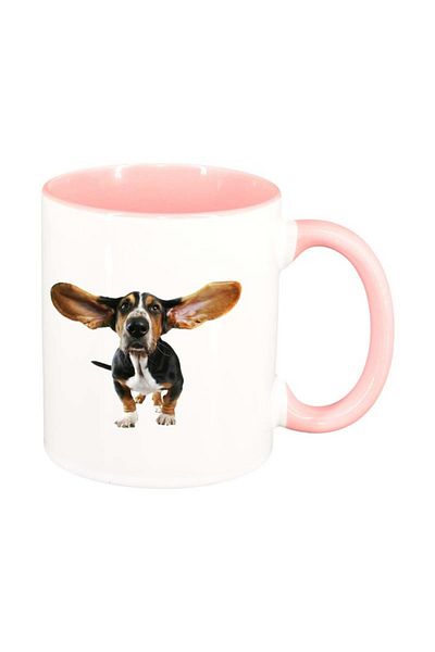 INOVATIX Personalized white mug, Dog, pink interior, D181, INOVATIX®. 330ml