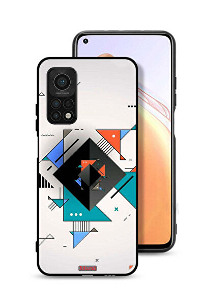 Tolwak غطاء حماية لهاتف شاومي مي 10 تي 5 جي بأشكال مربعة ومثلثة ونمط تجريدي