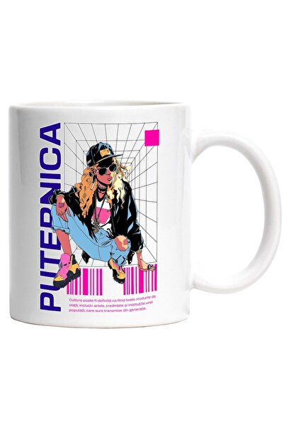 INOVATIX Персонализирана бяла чаша, Момиче, носещо мода Силна хип-хоп култура...