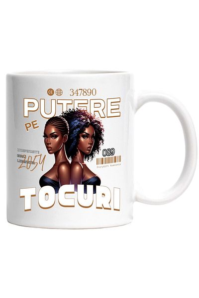 INOVATIX Personalized white mug, Two Strong Girls Power On High Heels, INOVATIX®. 330ml