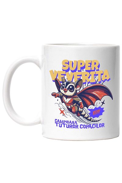 INOVATIX Personalized white mug, Super squirrel-champion of all trees, INOVATIX®. 330ml