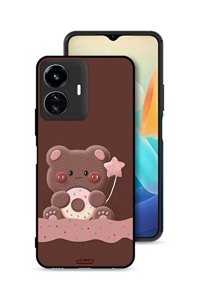 Tolwak غطاء حماية لهاتف Vivo Y77 5G بطبعة دب دونات