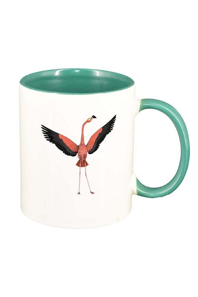 INOVATIX Personalized white mug, Pelican, green interior, D420, INOVATIX®. 330ml