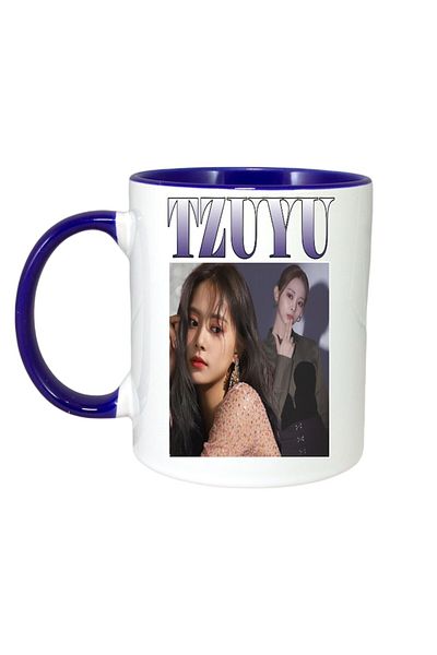 INOVATIX Cana Alba Personalizata, Formatia/trupa Tzuyu, Maner Si Interior Albastru, ®. 330ml