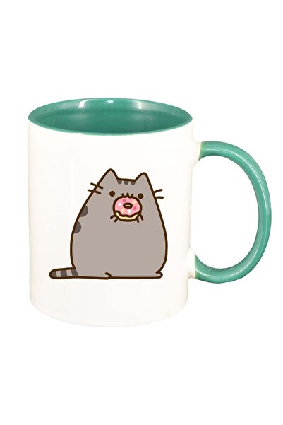 INOVATIX Cana alba personalizata, Emoji Cat, interior verde, D1012, INOVATIX®...