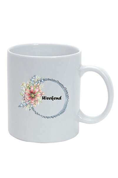 INOVATIX Cana alba personalizata, Flori, Weekend, alb, D1035, INOVATIX®. 330ml