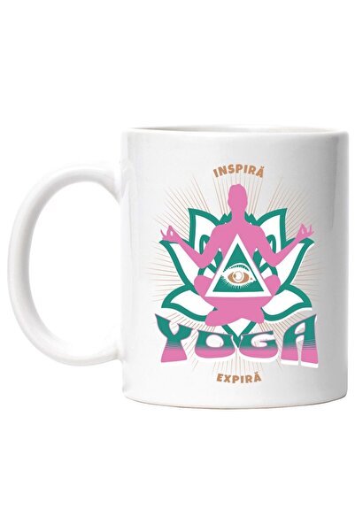 INOVATIX Εξατομικευμένη λευκή κούπα, ανθρώπινη σιλουέτα, στάση γιόγκα, λάτρει...