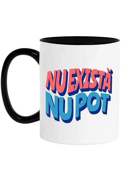 INOVATIX Personalized white mug, Childhood Motivational No Exist No Can, with Black Handle, INOVATIX®. 330ml