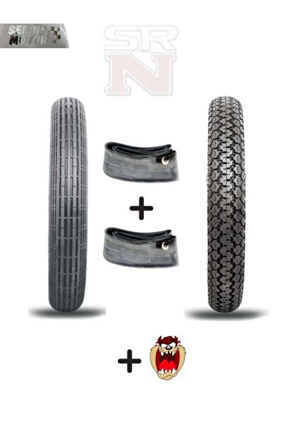 Servis Cup Sfc KH 17-17 İç dış kalın lastik seti Ön 2.50x17 çizgili-arka 2.75x17 dişli + tzmnya sticker