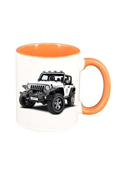 INOVATIX Cana alba personalizata, Jeep, interior portocaliu, D17, INOVATIX®. ...