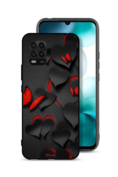 Tolwak غطاء حماية لهاتف شاومي مي 10 لايت 5G بنقشة قلوب وفراشات