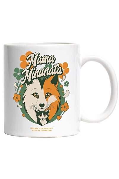 INOVATIX Cana alba personalizata, Lupoaica cu pui familie Mama-minunata, INOV...