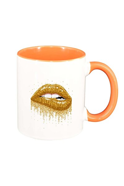 INOVATIX Cana alba personalizata, Lips, interior portocaliu, D250, INOVATIX®....