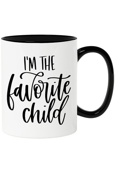 INOVATIX Personalized white mug, I'm Your Favorite Child, Family, Parents, with Black Handle, INOVATIX®. 330ml
