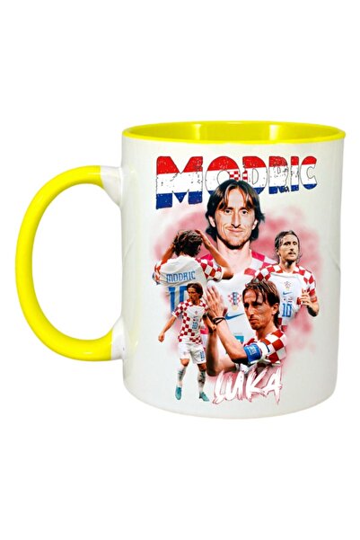 INOVATIX Cana Alba Personalizata, Luka Modric, Maner Si Interior Galben, ®. 330ml