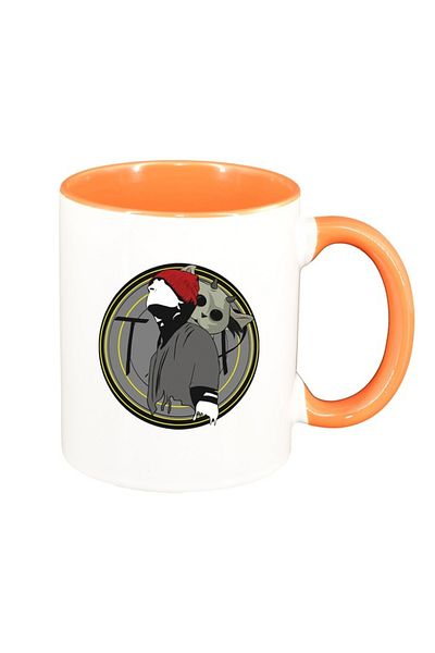 INOVATIX Personalized white mug, Music, orange interior, D1447, INOVATIX®. 330ml