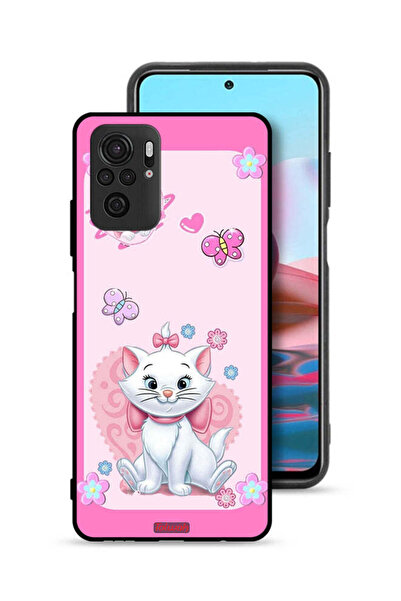 Tolwak Xiaomi Redmi Note 10 4G Protective Case Cover Cute Lady Cat