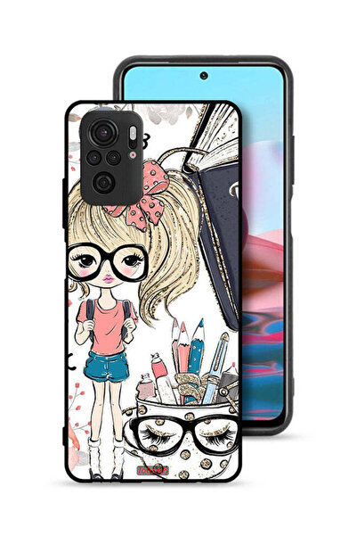 Tolwak Xiaomi Redmi Note 10 4G Protective Case Cover Unicorn Girl Art