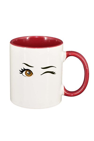 INOVATIX Personalized white mug, Blink, red interior, D375, INOVATIX®. 330ml