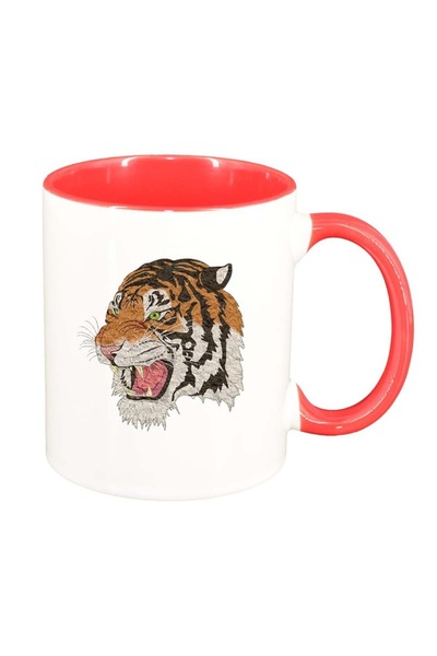 INOVATIX Cana alba personalizata, Tiger, interior rosu-inchis, D984, INOVATIX...