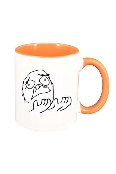 INOVATIX Cana alba personalizata, Meme Why, interior portocaliu, D1021, INOVA...