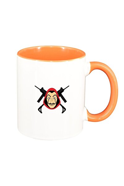 INOVATIX Εξατομικευμένη λευκή κούπα, La Casa De Papel, πορτοκαλί εσωτερικό, D...