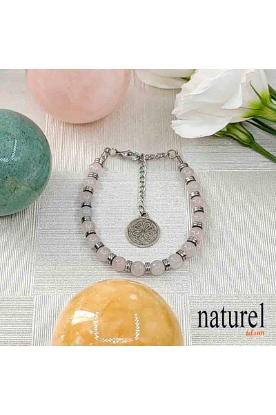 Naturel Tılsım Pink Quartz Natural Stone 6mm Bracelet