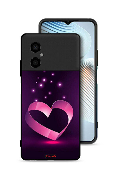 Tolwak Xiaomi Poco M4 5G Protective Case Cover Heart Art
