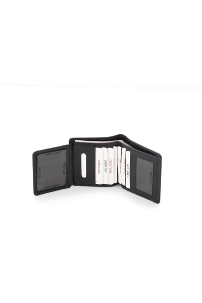duarte deri Genuine Leather Black Wallet