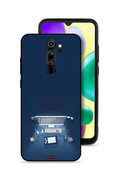 Tolwak غطاء حماية لجهاز شاومي ريدمي نوت 8 برو بتصميم فني على شكل مكتب كمبيوتر