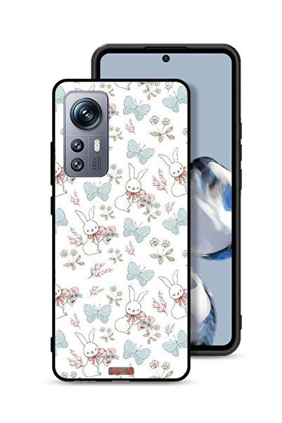 Tolwak غطاء حماية لهاتف Xiaomi 12S بطبعة أرنب وفراشات