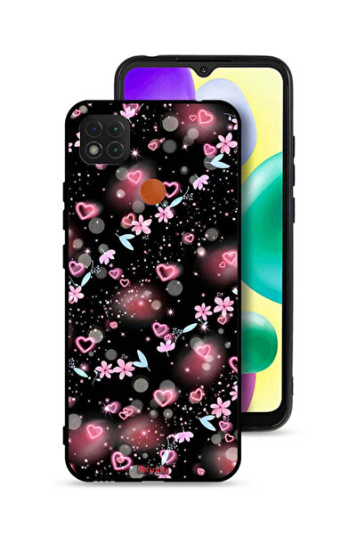 Tolwak غطاء حماية لهاتف شاومي ريدمي 9 سي بنقشة قلوب وأزهار صغيرة