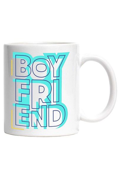 INOVATIX Personalized white mug, Message in English Boyfriend, Love, Relationship, INOVATIX®. 330ml