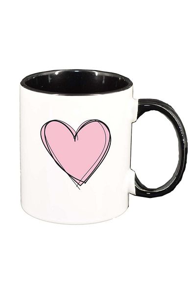 INOVATIX Personalized white mug, Love, black interior, D381, INOVATIX®. 330ml