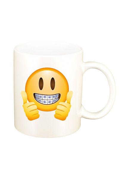 INOVATIX Cana alba personalizata, Emoji Like, interior D25, INOVATIX®. 330ml