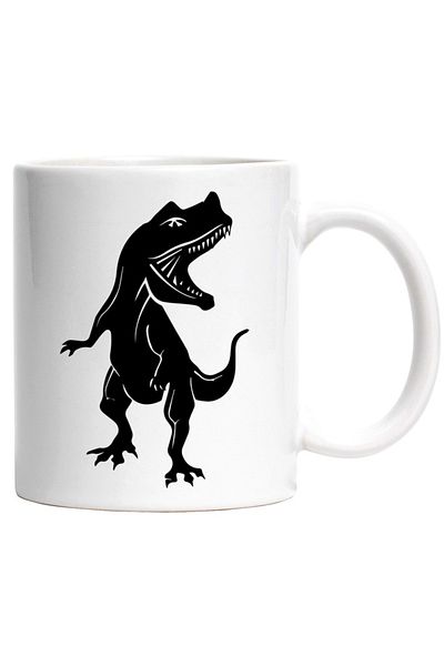INOVATIX Personalized white mug, an angry dinosaur, INOVATIX®. 330ml
