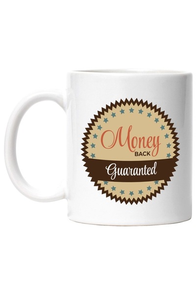 INOVATIX Cana alba personalizata, Mesaj In Engleza Money Back Guaranted, Stel...