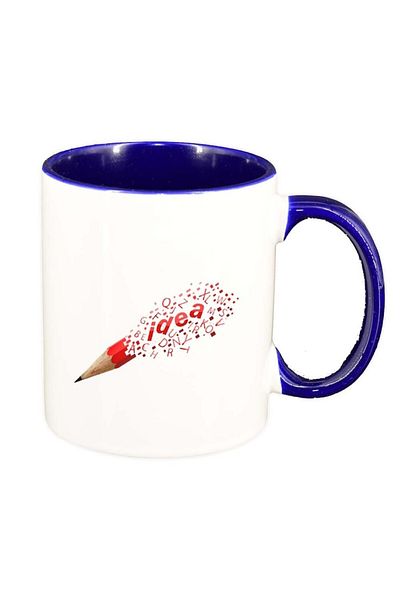 INOVATIX Personalized white mug, Idea, dark blue interior, D296, INOVATIX®. 330ml