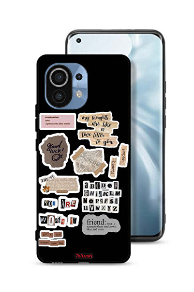 Tolwak غطاء حماية لهاتف شاومي مي 11 مع ملصقات اقتباسات الحظ السعيد