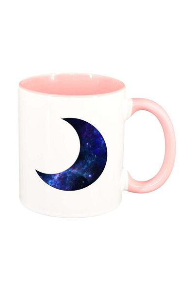 INOVATIX Personalized white mug, Luna, pink interior, D283, INOVATIX®. 330ml