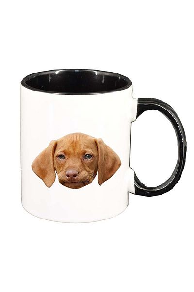 INOVATIX Personalized white mug, Dog, black interior, D93, INOVATIX®. 330ml