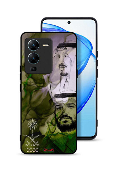 Tolwak غطاء حماية فيفو V25 برو 5G، ملصق فني للملك سلمان وولي العهد محمد