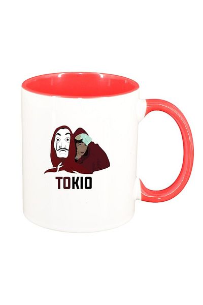INOVATIX Personalized white mug, La Casa De Papel, red interior, D1488, INOVATIX®. 330ml